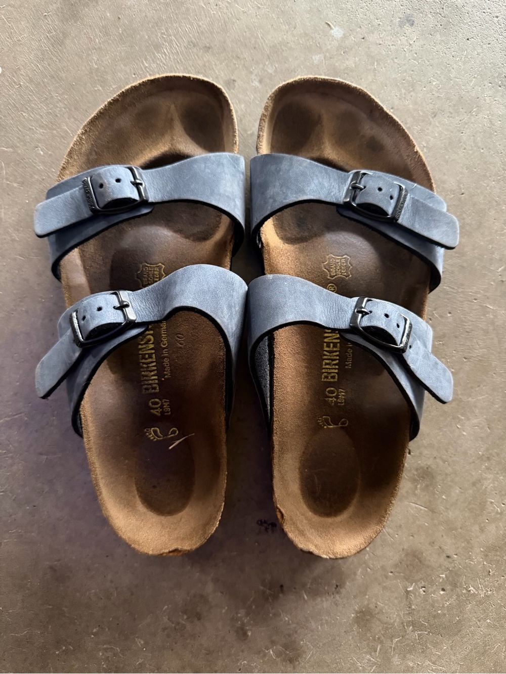 Birkenstock Arizona Double Strap Sandals in Slate Blue size 9-9.5 or eu 40